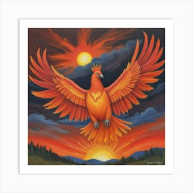 Fiery Phoenix Rising A Symbol Of Rebirth And Power (4) Art Print