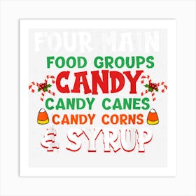 Four Main Food Groups Elf Buddy Xmas Christmas Family Pajama Art Print