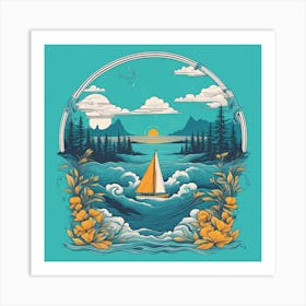 Sailboat In The Sea 1 Art Print