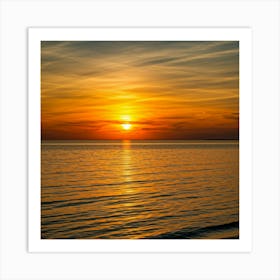 Sunset Over The Ocean 1 Art Print