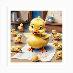 Ducks In The Kitchen Art Print