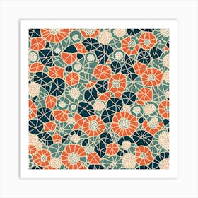 Mid Century inspired Pattern Simple Shapes Of Geometry, Flat Art, 243 Art Print