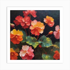 Resilient begonia's transformative beauty. Art Print