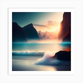 Sunrise On The Beach Art Print