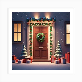 Christmas Door 146 Art Print