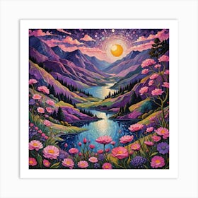 Night In The Mountains Art Print