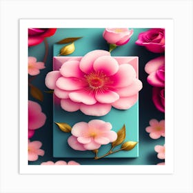 Pink Flowers In A Box Art Print