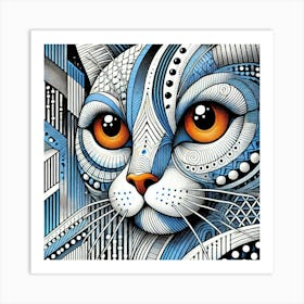 Topaz Shadow City Cat Art Print