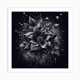 Black Flower Art Print