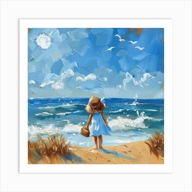 Little Girl On The Beach 2 Art Print