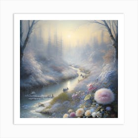 Snowfall Magical Landscape Art Print