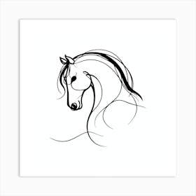 Horse Line Art 04 Art Print