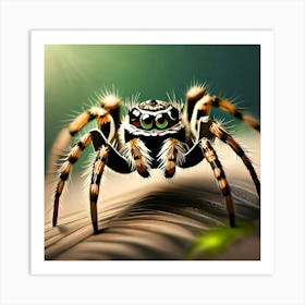 Spider On Leaf Art Print