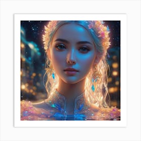 Beautiful Girl In The Water 1 Art Print