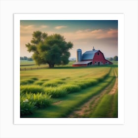 Red Barn In The Countryside 7 Art Print