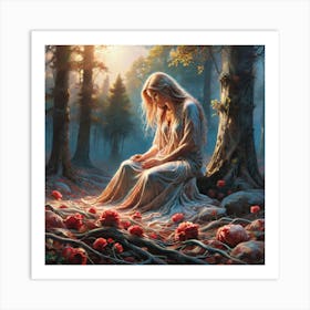 Girl In The Forest 10 Art Print