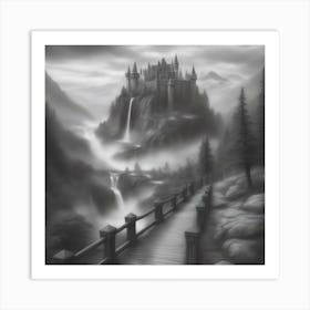 Castle In The Mist Art Print