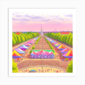 Festival In The Park 1 Art Print