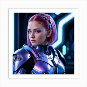 Girl In A Futuristic Suit 3 Art Print