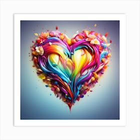 Rainbow Heart Art Print