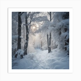  Nature Picture With Snow In Winter - Póster