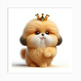 Cute Puppy With A Crown Art Print