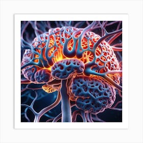 Brain - 3d Illustration 7 Art Print