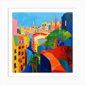 Abstract Travel Collection Barcelona Spain 3 Art Print