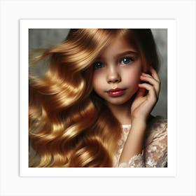 Little Girl With Long Hair 7 Art Print