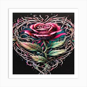 Heart Of Roses 2 Art Print