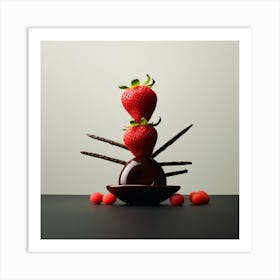 Strawbery And Choclate Art By Csaba Fikker002 1 Art Print