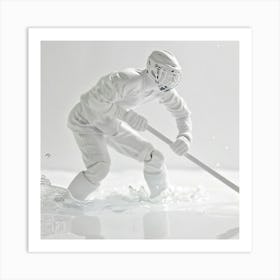 Hockey Player In Water Art Print