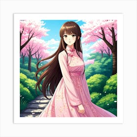 Pretty Anime Girl Art Print