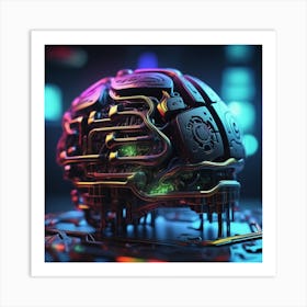 Cyborg Brain 23 Art Print