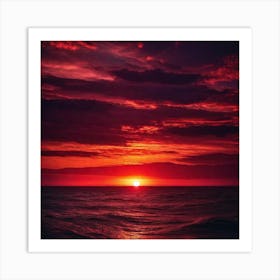 Sunset Over The Ocean 135 Art Print
