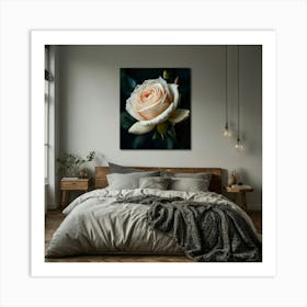 White Rose On Canvas Art Print