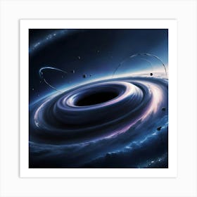 A Swirling Majestic Black Hole Dominates The Center Of The Universe In Space 2 Art Print