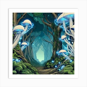 Mystical Mushroom Forest 8 Art Print