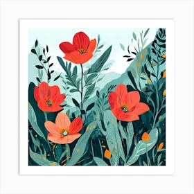 Poppies In The Field 1 Art Print