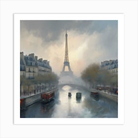 Claude Monet inspired cityscape Art Print