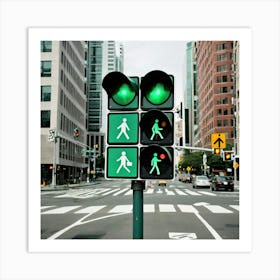 Pedestrian Crossing - Pedestrian Stock Videos & Royalty-Free Footage Art Print