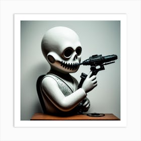 Skeleton With A Gun Art Print