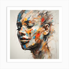  Portrait Art Print, Abstract Woman Face, Vibrant Colors Art Print