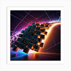 Abstract Cubes 3 Art Print