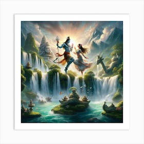 Lord shiva and Lord parvati 1 Art Print