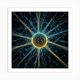 3d Rendering Of A Neuron Art Print