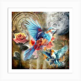 Bird Narure Illustration Art 04 Art Print