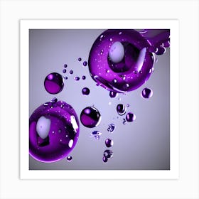Purple Water Bubbles Art Print