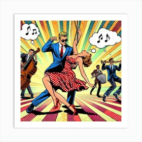 Swing dance, pop art 1 Art Print