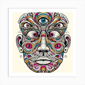 Psychedelic Head 1 Art Print